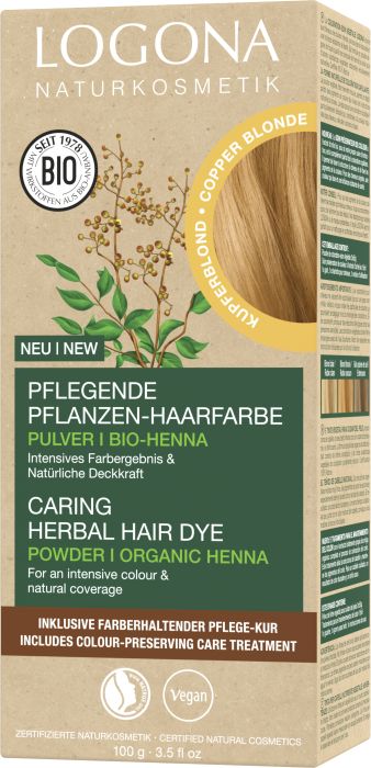 Logona Pflanzen-Haarfarbe Pulver Kupferblond günstig I NaturWarenKaufhaus