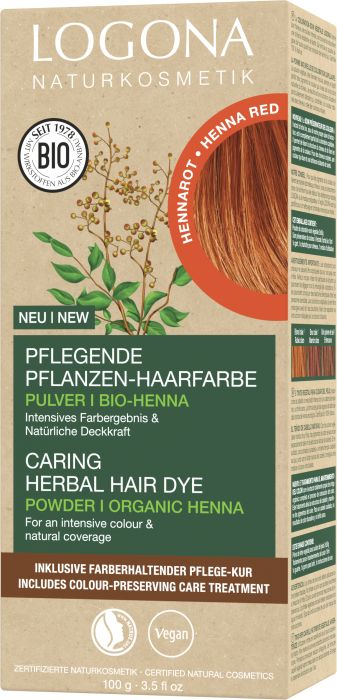 Logona Pflanzen-Haarfarbe Pulver Hennarot günstig I NaturWarenKaufhaus