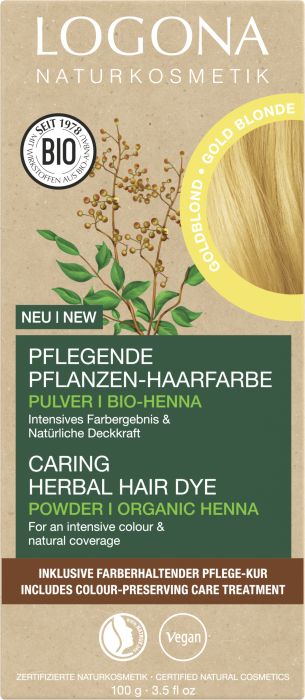 Logona Pflanzen-Haarfarbe Pulver Goldblond I günstig NaturWarenKaufhaus