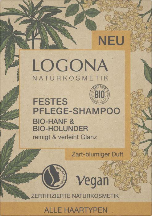 Logona Festes Pflege-Shampoo Bio-Hanf & Holunder I NaturWarenKaufhaus
